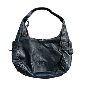 Frye Artisan Distressed Leather Hobo Shoulder Bag Black